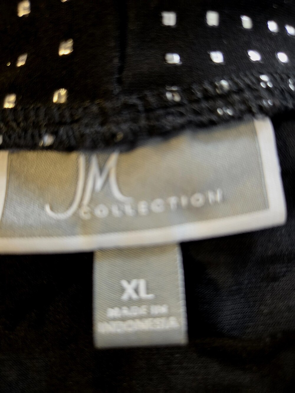 JM Collection Black & Silver Studded Waterfall Jacket with Tank, Size XL - Picture 10 of 11